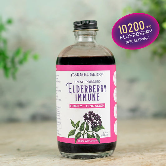 Fresh-Pressed Elderberry Immune Honey + Cinnamon